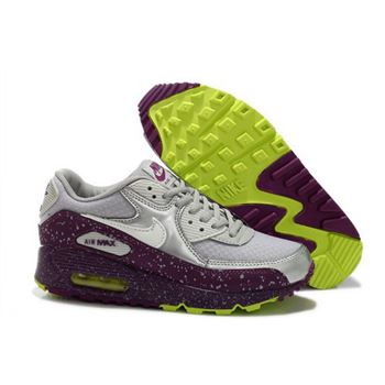 Nike Air Max 90 Womens Shoes New Special Silver White Wine Red Spot Sale